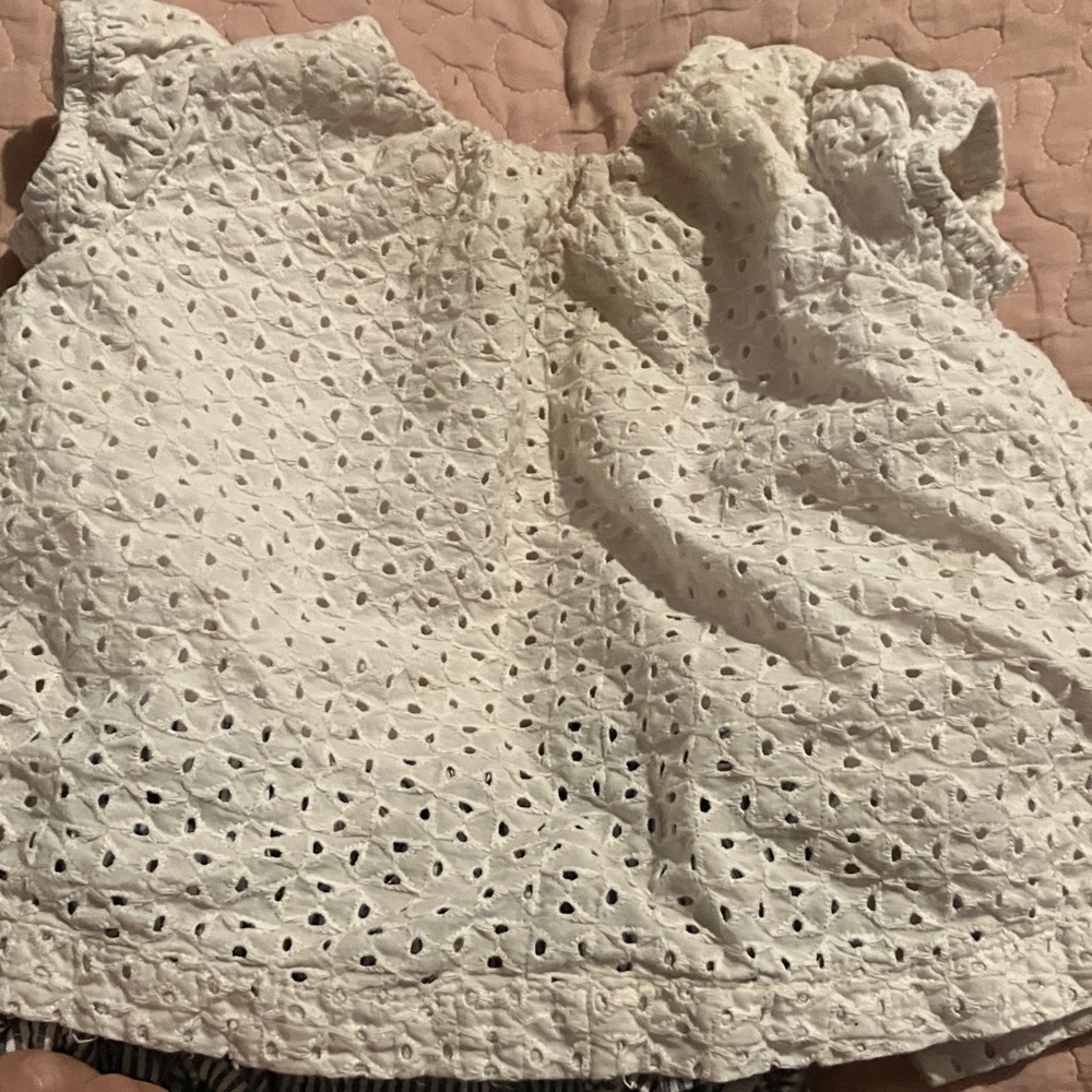 White Eyelet Sleeveless Romper